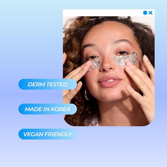 Vitamasques Diamond Eye Pads 3-Pack - Soothing and Rejuvenating Eye Patches Korean Skin Care Reduce Fine Lines, Puffiness & Dark Circles