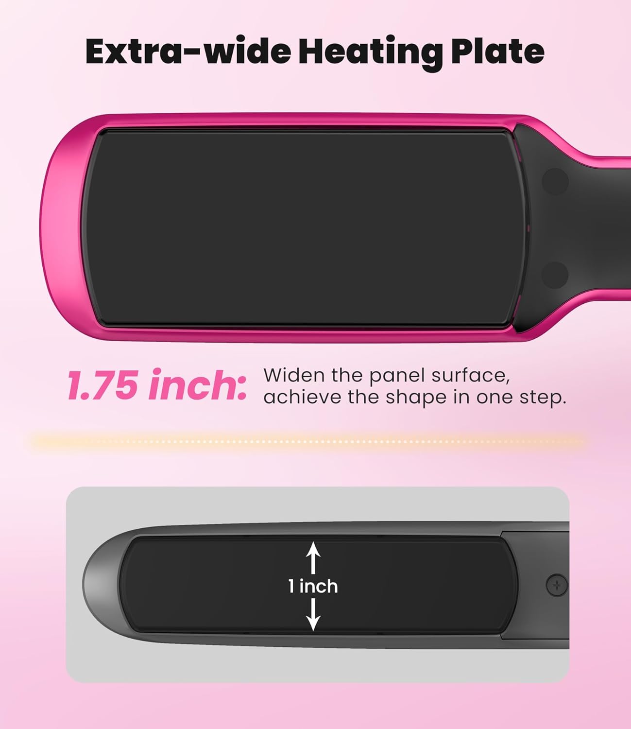 Terviiix Flat Iron Hair Straightener, 1-3/4 Inch Wide Plate, Ceramic & Tourmaline for Smooth, Salon-Grade One-Swipe Results | Gently Straightens Thick, Curly, Black & Natural Hair, Professional Heat