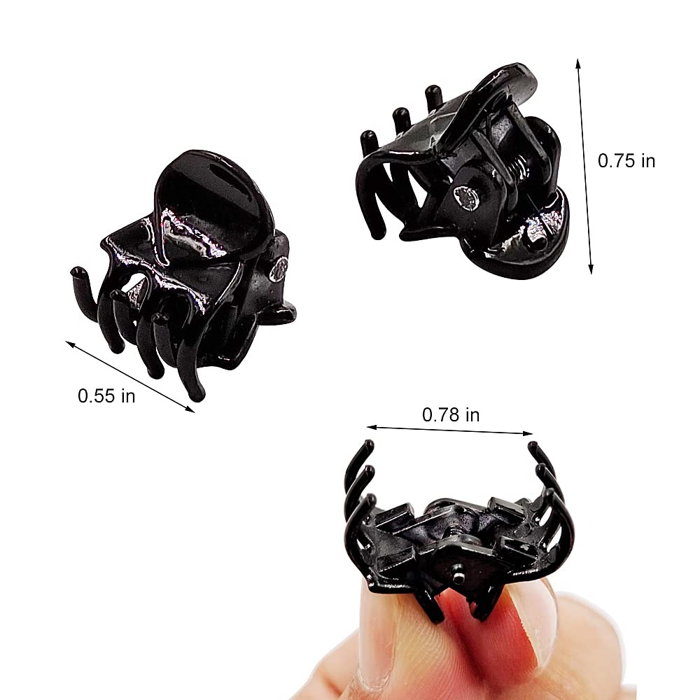 50 PCS Mini Hair Claw Clips， Bangs Strong Grip Multifunction Clamp Clips. (Black)