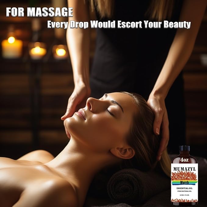 Myrrh Essential Oil, Myrrh Oil 4 Fl Oz 120ML for Diffuser Humidifier Yoga Cleaning DIY Candle Soap Making Essential Oils