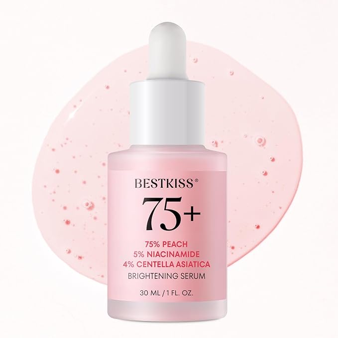 Dark Spot Remover for Face: 75% Peach + 5% Niacinamide + 4% Centella Asiatica Brightening Hydrating Face Serum with Ceramides Hyaluronic Acid - Vegan Paraben Fragrance Free Cruelty Free 30mL