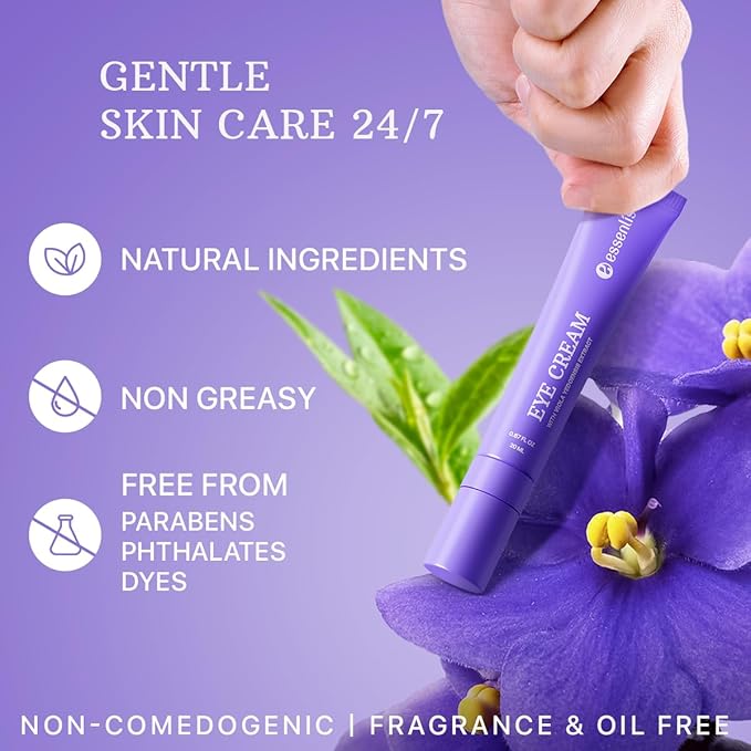 ESSENLIS Caffeine Eye Cream for Dark Circles and Puffiness, Bags Under Eyes, Collagen Anti Aging Day and Night Corrector for Women and Men