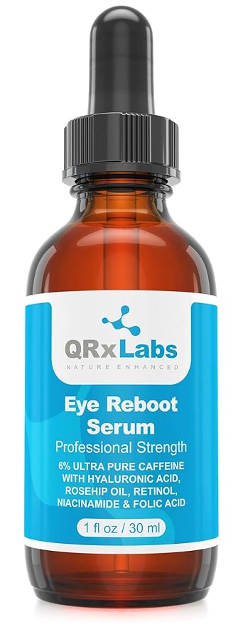 Eye Reboot Serum with 6% Caffeine, Hyaluronic Acid, Retinol & Niacinamide – Hydrating Formula For Delicate Eye Area – Helps Visibly Reduce Puffiness, Fine Lines & Dark Circles – Improves Skin Texture