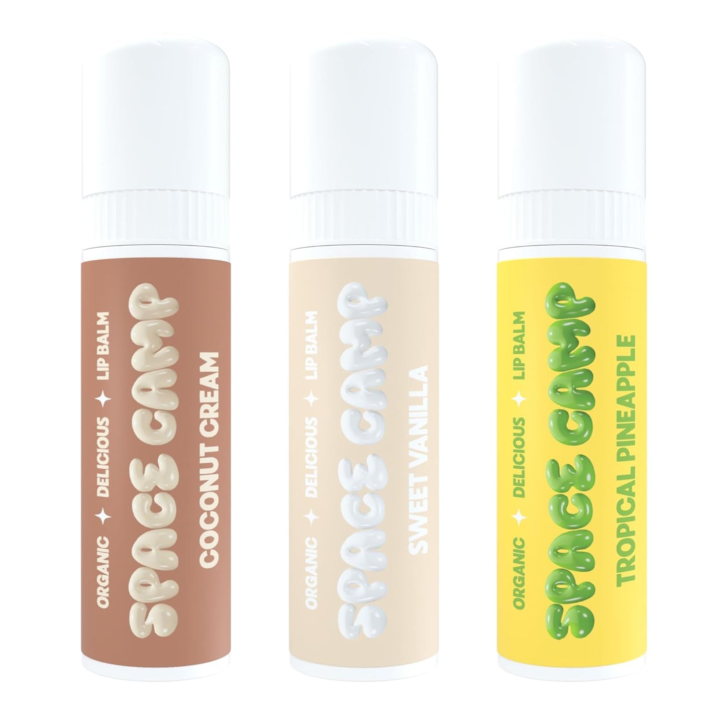 Wellness Jumbo Lip Balm - Pool Club Pack Variety Flavored Balm (Tropical Pineapple, Sweet Vanilla, and Coconut Cream) - 3 Pack