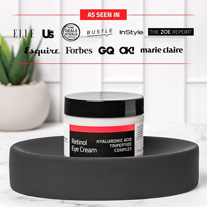 YEOUTH Retinol Eye Cream, Firming Under Eye Cream for Puffiness and Bags Under Eyes for Wrinkles and Dark Circles with Hyaluronic Acid and Tripeptides 1oz