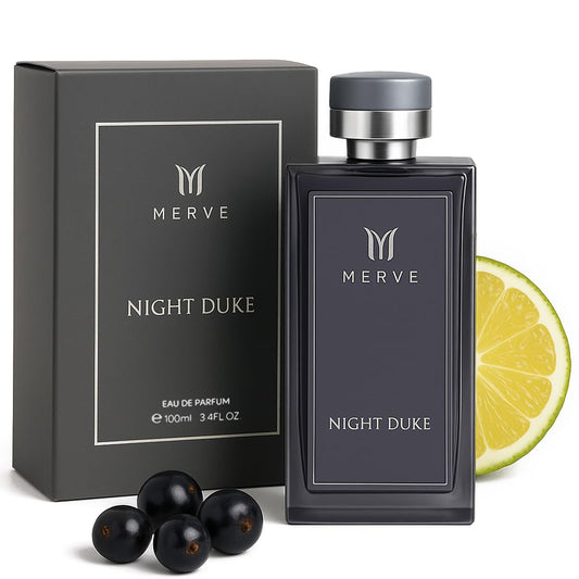 Merve Night Duke Premium Long Lasting Fragrance Luxury Scent For Men | Citrus, Musk, Amber | Perfumes For Men | 3.4 Ounces