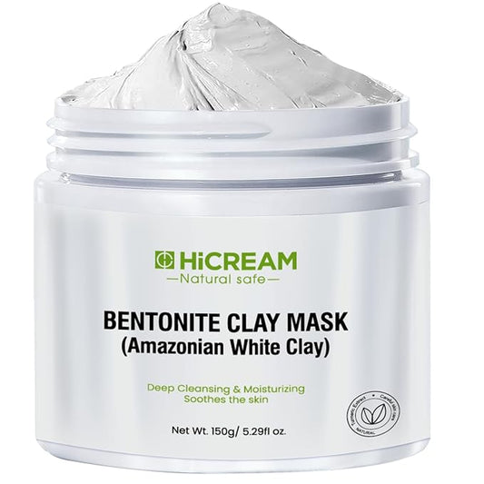 Bentonite Clay Mask, Valentines Gifts for Women Her, Deep Cleansing Facial Mask, Clay Face Mask Skin Care with Kaolin Clay and Aloe for Dull Skins Hydrating (white)