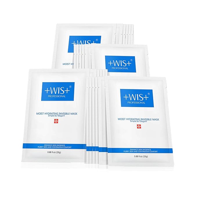 '+WIS+ Intensive Hydrating Face Masks 24 EA with Hyaluronic Acid Serum for Dry Skin, Collagen Facial Mask to Pore Minimizing, Elasticity Improvement and Repair Dehydrated Skin, Safe on Sensitive Skin