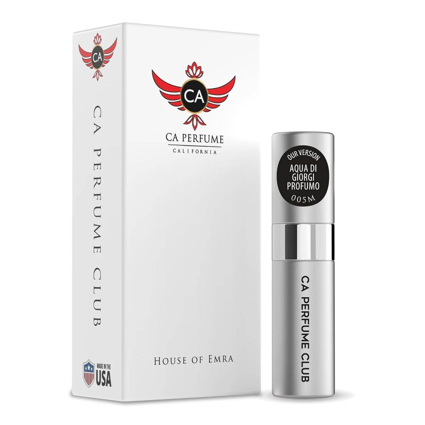 CA Perfume Impression of Aqua Di Giorgi Profumo For Men Replica Version Fragrance Dupes Concentrated Long Lasting Eau de Parfum Spray Refillable Atomizer Bottle 0.27 Fl Oz/8ml-X1