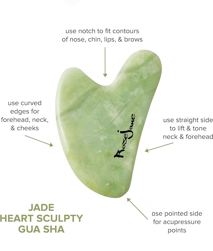 Jade Roller for Face and Gua Sha Facial Tools - Certified Face Roller and GuaSha for Your Skincare Routine - Birmania Jade 100% - Includes Real Jade and Stones, Skin Care Massage