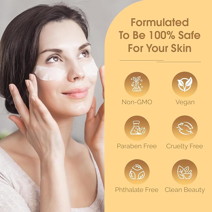 Under Eye Patches with Vitamin C & E - Dermatologist Tested Korean Eye Gel Patches for Puffy Eyes and Dark Circles - Hydrating Eye Gel Patches - Brightening Depuff Eye Patches - 5 Pairs