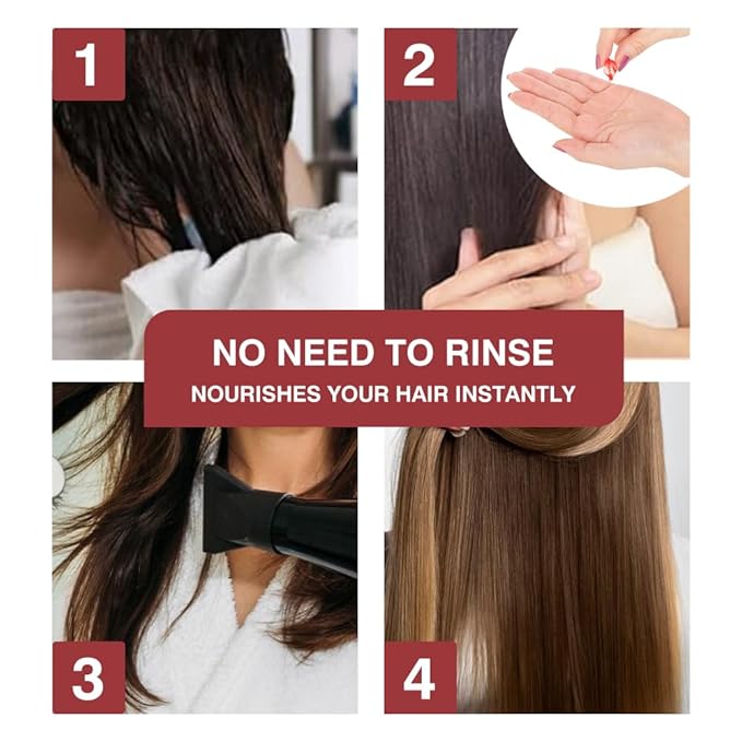 Hair Styling Serum Oil for Frizzy & Dry Hair, Hair Treatment Serum - no Rinse with Argan Macadamia & Avocado Oils - Vitamins A, E, Pro B5 - Conditioner for Women & Men 40 Capsules