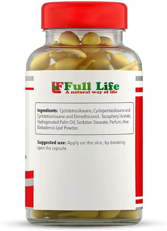 Full Life Hydrolyzed Collagen Supplement - Bovine Collagen Pills 90 Capsules and Aloe Vera with Vitamin E Capsules for Skin - Hydrating Face Moisturizer - 60 Breakable Capsules