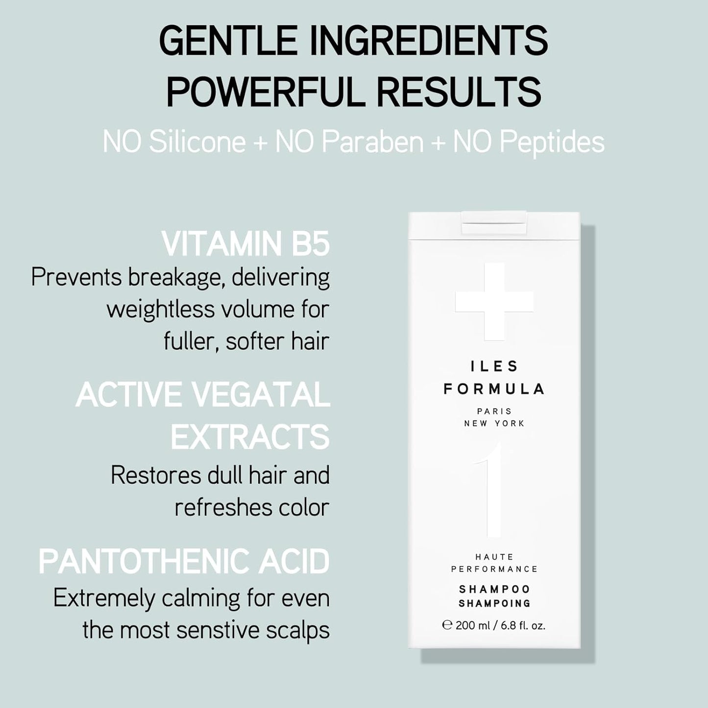 ILES FORMULA Haute Performance Shampoo + Conditioner + 100% Silk Hair Tie Set – Deep Cleanse, Detangle & Repair Damaged Hair – Color Safe, Sulfate-Free, for All Hair Types & Extensions (200 ml Each)