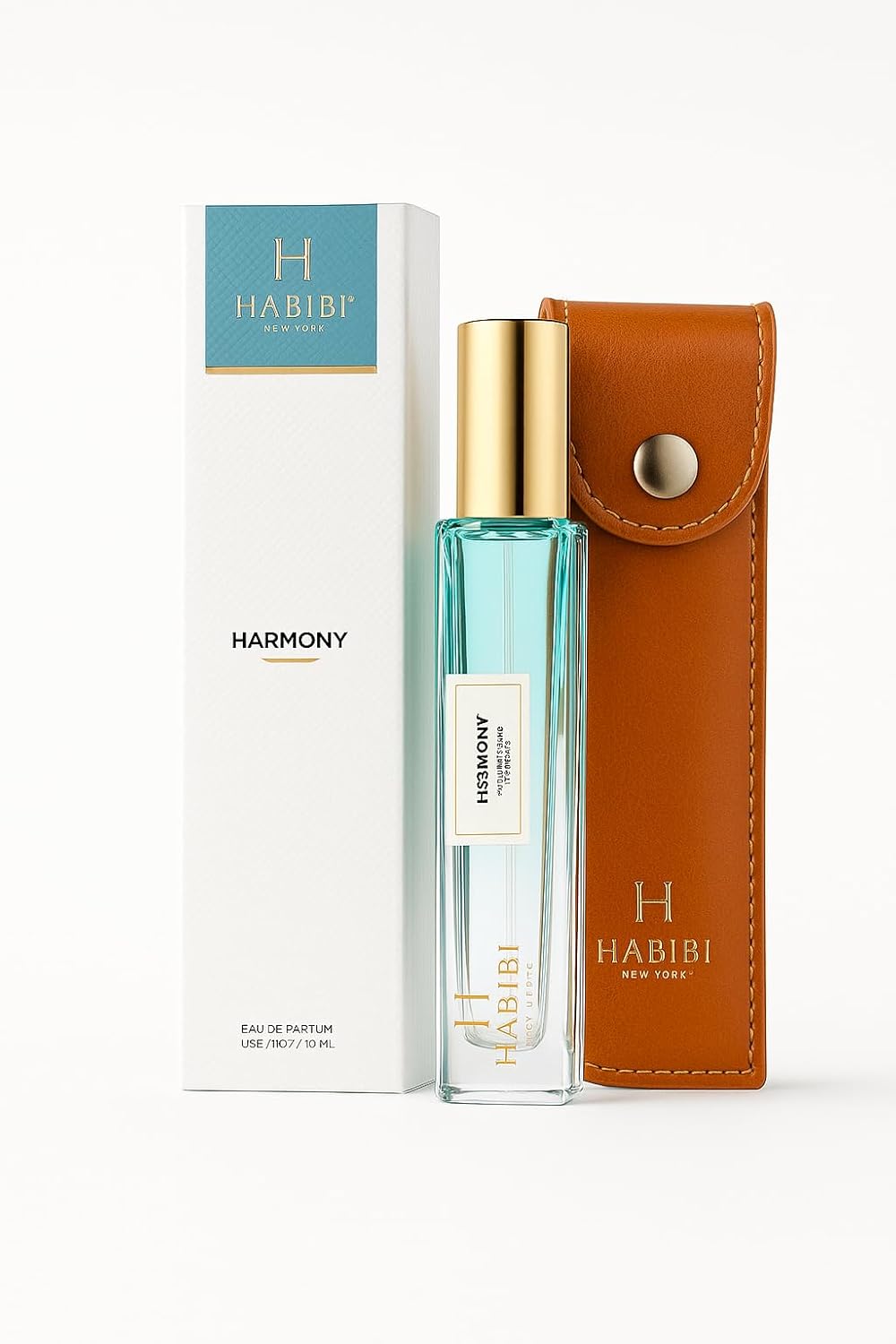 H HABIBI Harmony Extrait De Parfum 10ml (0.30 fl Oz) – Travel Size Unisex Arabian Fragrance, Long Lasting, 25% Perfume Oil, Luxury Niche with Leather Case