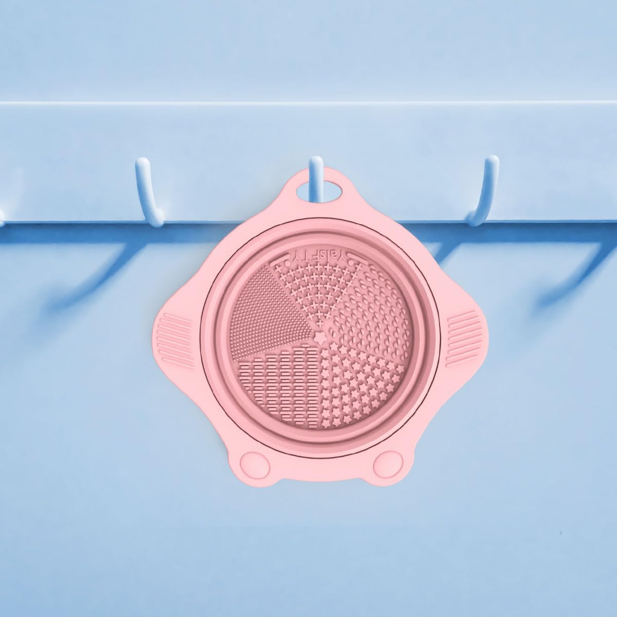 2PC Foldable Silicone Makeup Brush Cleaner Pad Bowls, YalsFTY Portable Mat Scrubber Cleaning Tool for Makeup Brushes (Pink and Green)