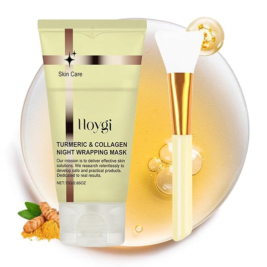 Turmeric Collagen Face Mask, Overnight Wrapping Face Mask Peel Off Facial Mask for Elasticity and Hydration, Reduce Sagging and Dullness for All Skin Type, 2.65 Fl Oz