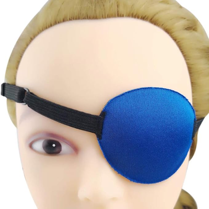 Soochat 3 Pack Eye Patch Strabismus Adjustable Eye Patch Eye Mask Buckle Adults and Kids Blue