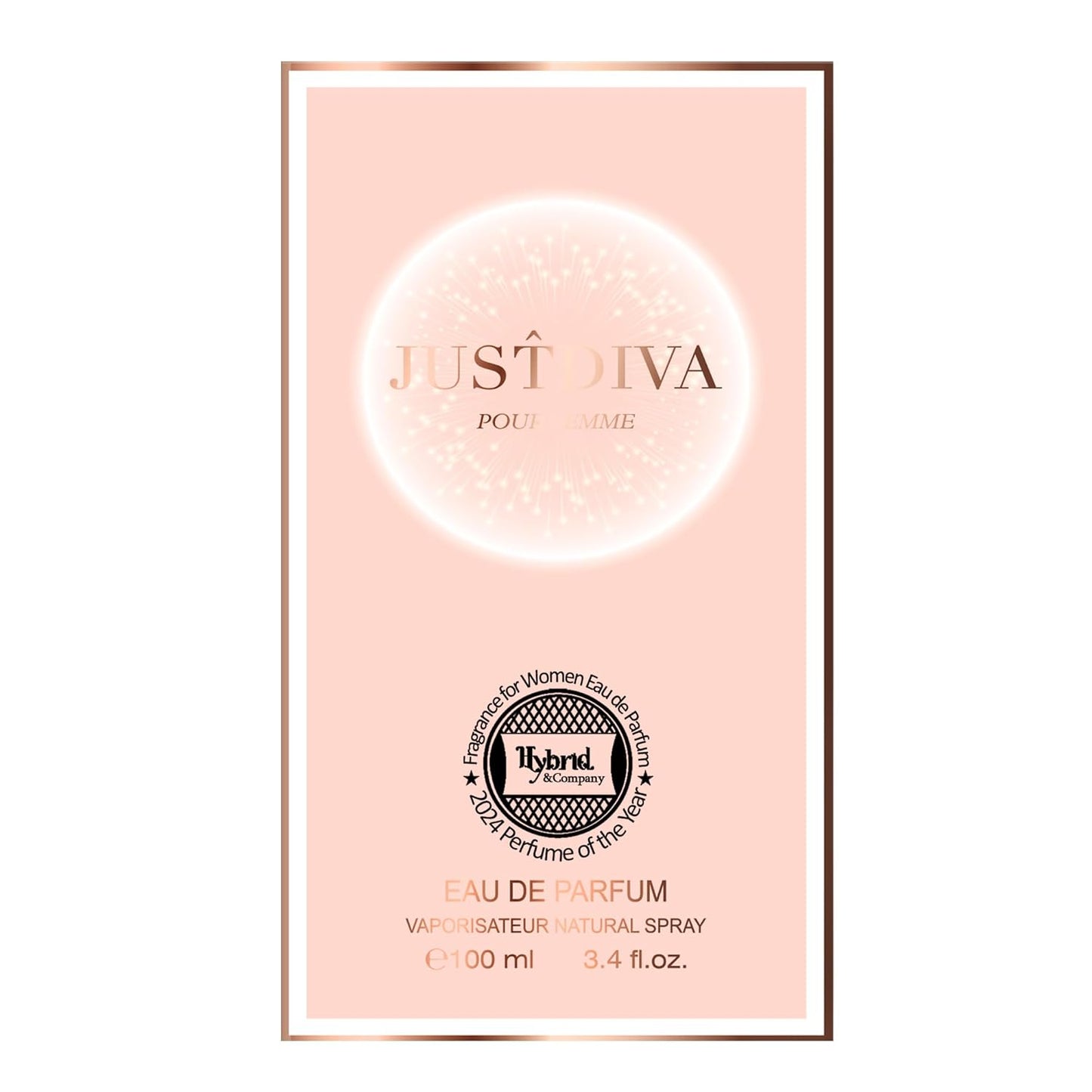 Hybrid & Company Women Justdiva Pour Femme Eau De Parfum Vaporisateur Natural Spray 3.4 Fl Oz
