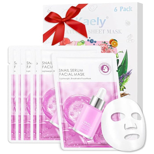 Face Sheet Mask Skincare,Hydrating Spa Face Mask For Sensitive Skin,Moisturize,Nourish for All Skin Types,Natural Skin Care Spa Face Mask for Women Men Girls,Pack of 6