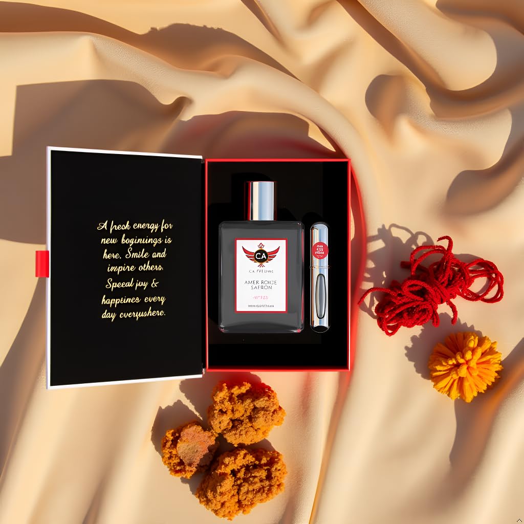 CA Perfume Amber Rouge Saffron For Women & Men Parfum Spray Bottle 3.4 Fl Oz/100ml-X1