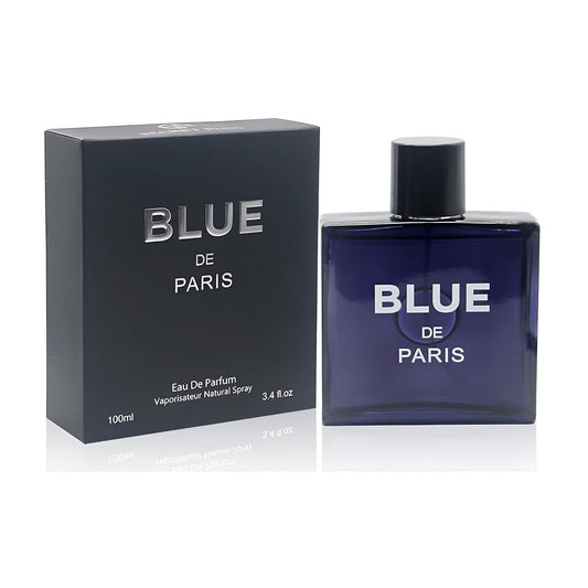 Blue De Paris Sensual Woody Fragrance for Men | Long Lasting Cologne Aromatic Scent, Eau de Parfum Natural Spray - Great Holiday Gift, 3.4 Fl Oz/100 Ml