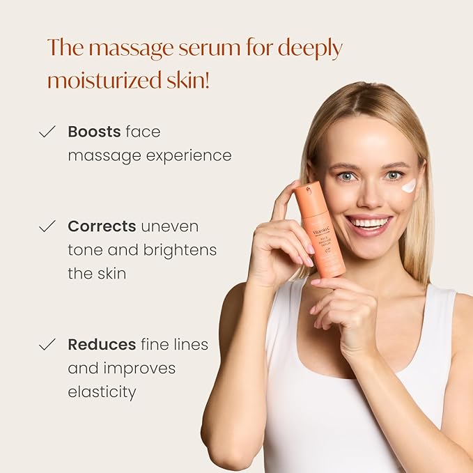 PLANTIFIQUE Korean Vitamin C Face Massage Serum – Hydrating Anti-Aging Collagen & Peptides Formula – Perfect for Gua Sha Facial Massage & Even Skin Tone Glow