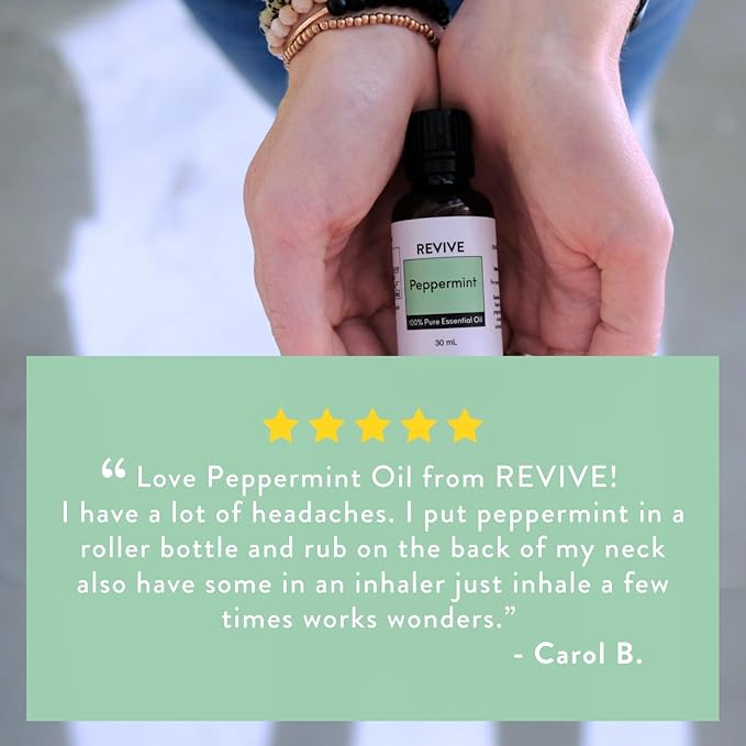 Peppermint Essential Oil by Revive Essential Oils - 100% Pure Therapeutic Grade, for Diffuser, Humidifier, Massage, Aromatherapy, Skin & Hair Care