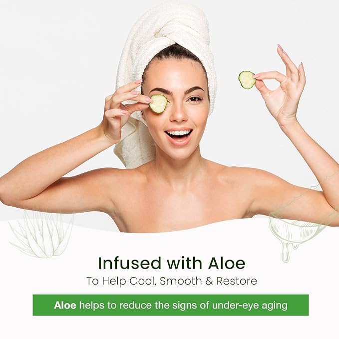 Cucumber & Aloe Under Eye Patches - Cooling, Reduces Puffiness, Anti-Aging, Hydrating, Dermatologist Tested, Cruelty Free Korean Skin Care For All Skin Types - 5 Pairs