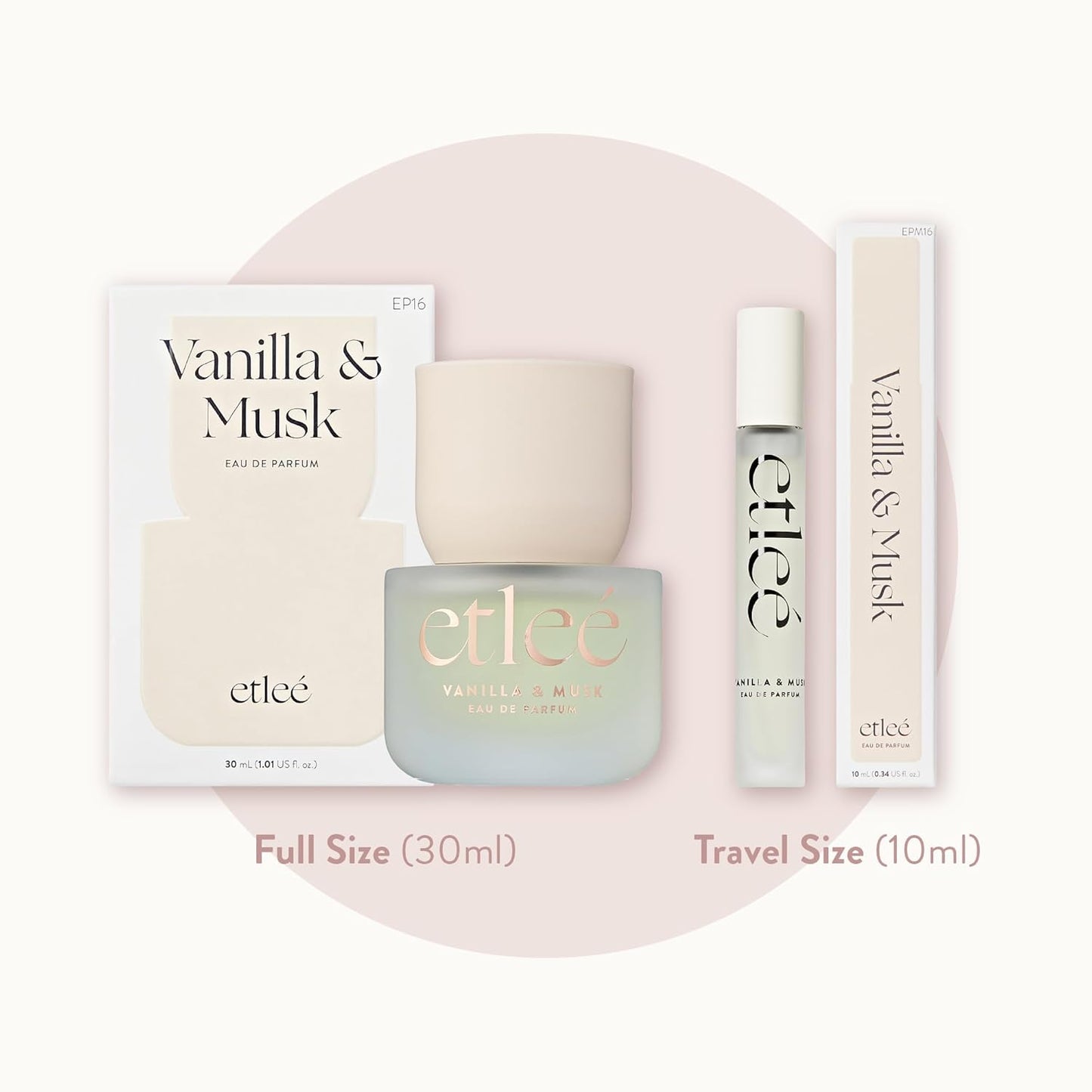 Vanilla & Musk Eau de Parfum 0.34oz, Long Lasting Perfume Inspired by Phlr Vanilla Skin, Floral Fruity Gourmand Notes With Amber, Sandalwood, Cypress & Orchid, Luxury Fragrance for Women & Men