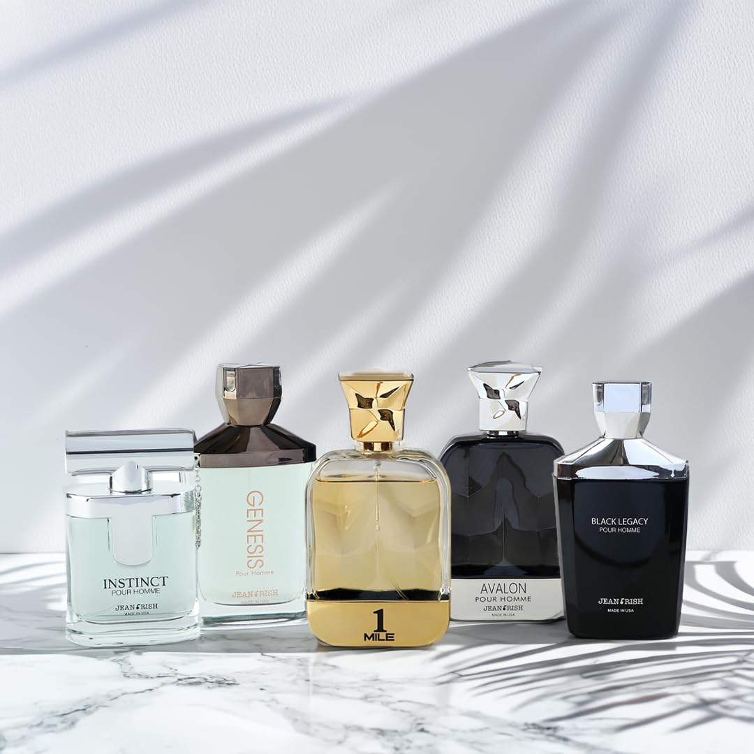 Jean Rish Black Legacy Pour Homme Eau De Toilette for Men (3.4 Fl Oz / 100ml) with Sandalwood, Lavender & Bergamot Notes - Long Lasting and Luxury Fragrance