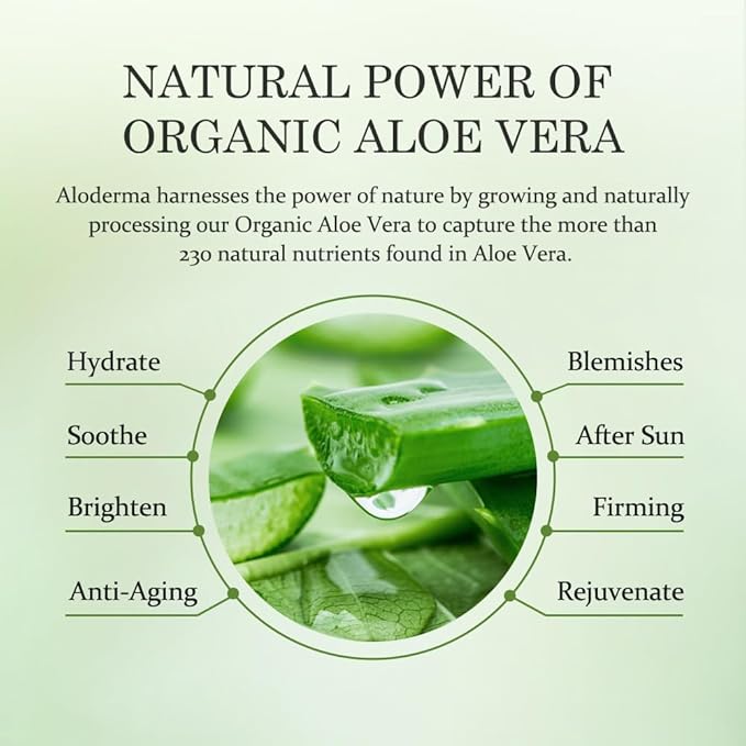 Aloderma Aloe Brightening Serum for Face Made with 65% Organic Aloe Vera + Niacinamide & Vitamin C for Bright, Luminous Skin - Natural Serum to Hydrate & Revitalize Dull, Tired Skin, 1.7oz