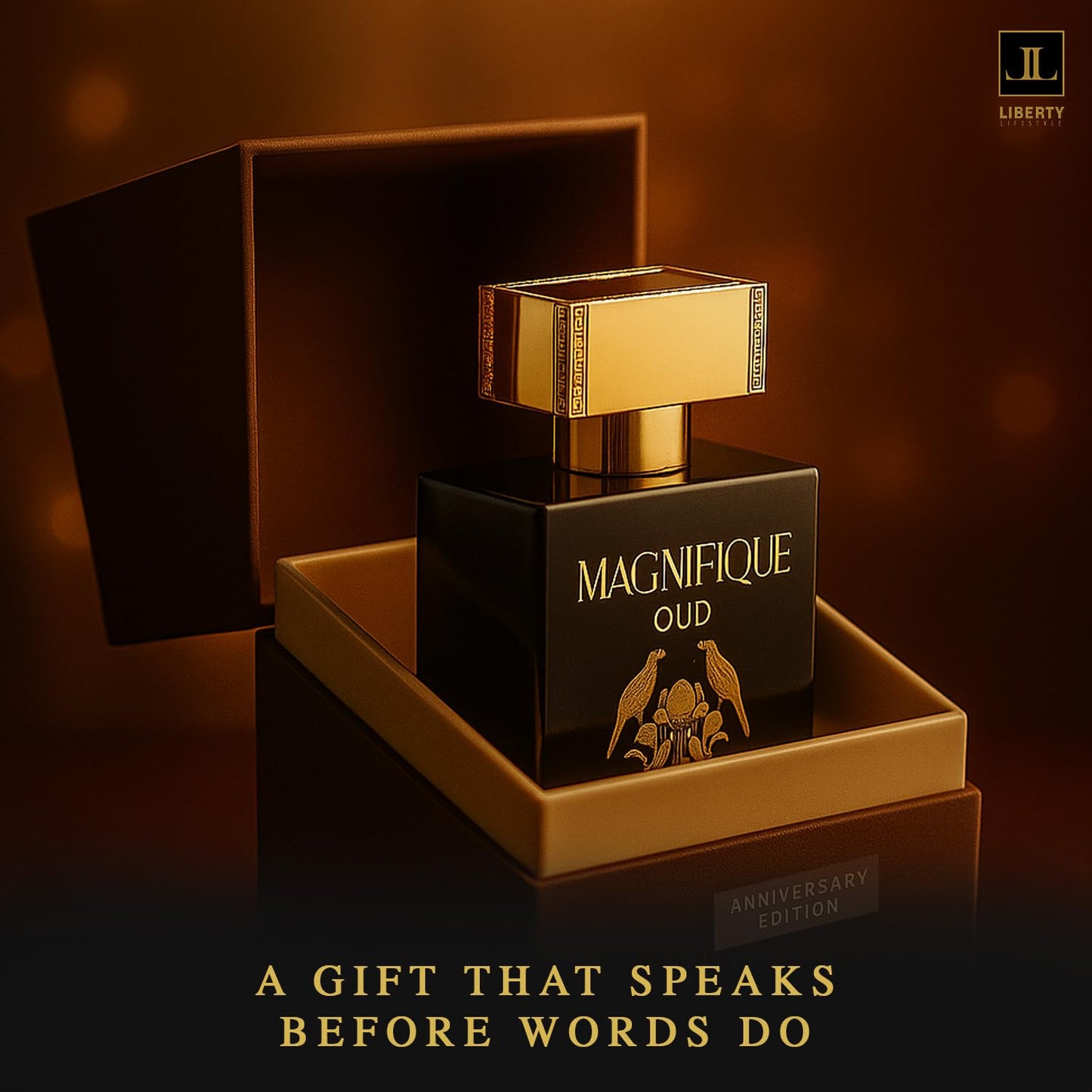 Liberty Oud Eau de Parfum for Men, 3.4 Oz,Magnifique Anniversary Edition, Luxury Oud Perfume, Premium Gift for Men, All-Day Freshness, Perfume for men, arabian,perfumes arabes para hombres