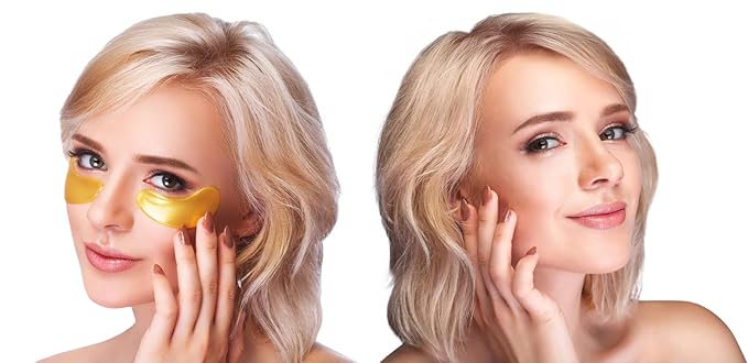 Under Eye Patches for Dark Circles and Puffiness – 24 Collagen Pairs for Puffy Eyes, Wrinkles & Bags – Gold Gel Eye Mask Vegan & Cruelty-Free