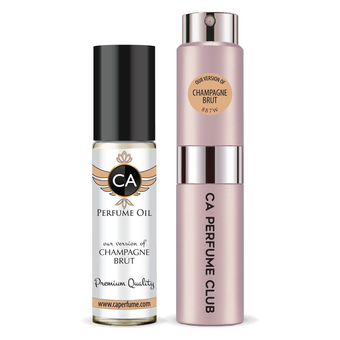 CA Perfume Duo Impression of Champagne Brut For Women Perfume Layering Set Long Lasting Travel Size EDP + Body Oil Roll-On Bottle 0.27 Fl Oz+0.33 Fl Oz
