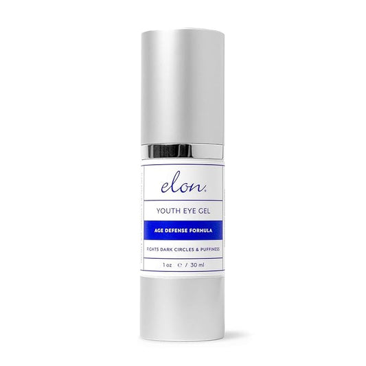 Elon Youth Under Eye Gel – Hyaluronic Acid Gel w/MSM, Plant Stem Cells - Anti Aging to Fight Dark Circles– Under Eye Puffiness Reducer– For All Skin Types, No Fragrance or Parabens (1oz/30ml)
