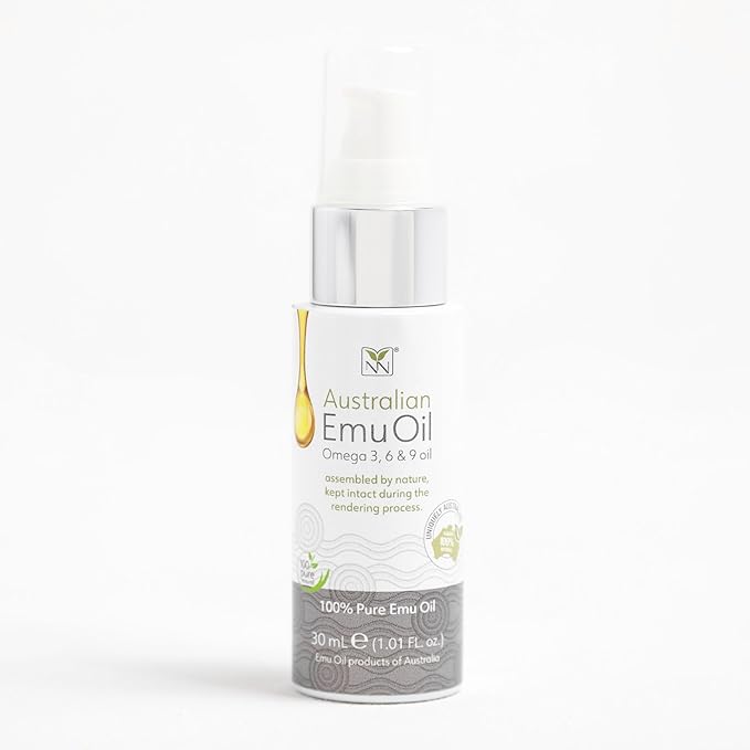 Emu Oil Skin Moisturizer - Scalp, Hair, Face, Body & Nail Moisturizer with Omega 3, 6, 9, Vitamins, & Minerals - Body & Face Serum for Fine Lines, Stretch Marks, Dry Lips & Cuticles - 30mL, Unscented