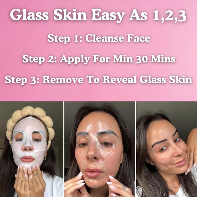 Wellnature™ The Original Overnight Deep Collagen Mask - It's Giving Glass Skin Sleep Mask - Deep Hydrating Bio-Collagen + Oligo-Hyaluronic Acid Facemask Korean Skincare For All Skin Types, Pack of 4