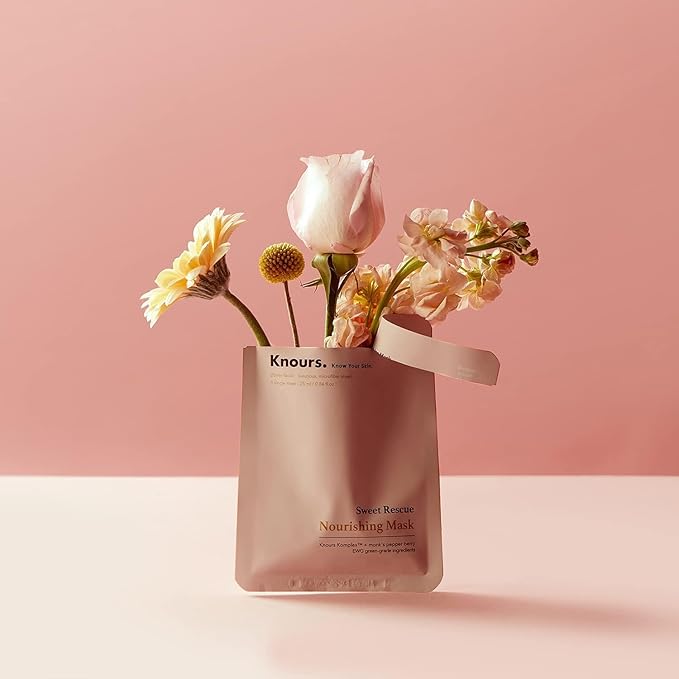 Knours. Nourishing & Hydrating Mask, Rose Water Toning Rejuvenating Facial Nourishing Clean Beauty (10 Count)