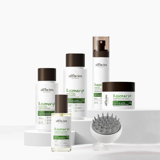 Alfheim Rosemary+ Purifying Hair Care Gift Set | Shampoo, Conditioner, Hair Mask, Leave-in Conditioner & Hair Oil | Scalp & Hair Purifying, Hydrating & Volumizing | Holiday Gift for Women & Men