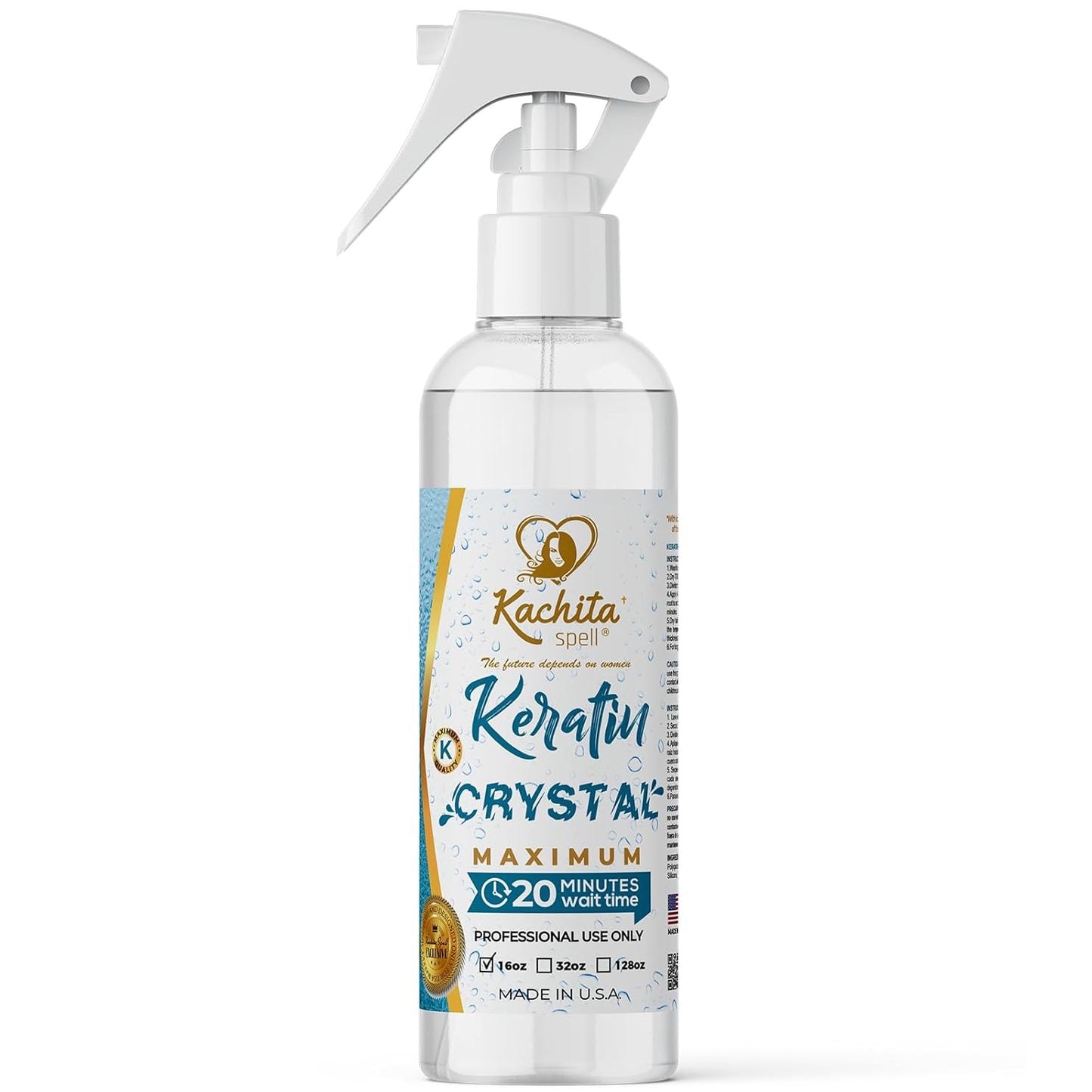 NEW Keratin Crystal Maximum Kachita Spell 20 min Express HairTreatment long Lasting Blowout Professional Results Straightening and Smoothing Queratina Keratina 16 floz