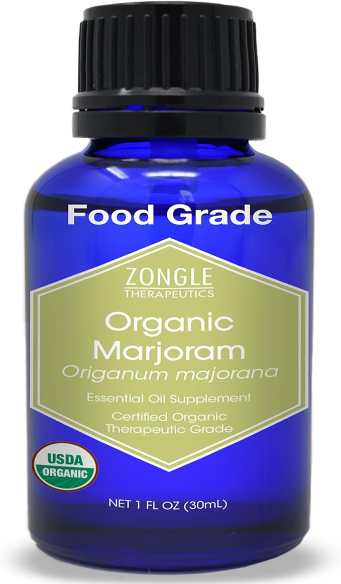 Organic, Marjoram Essential Oil, Food Grade – 100% Pure, Sweet Marjoram Essential Oil, by Zongle Therapeutics, 1 OZ