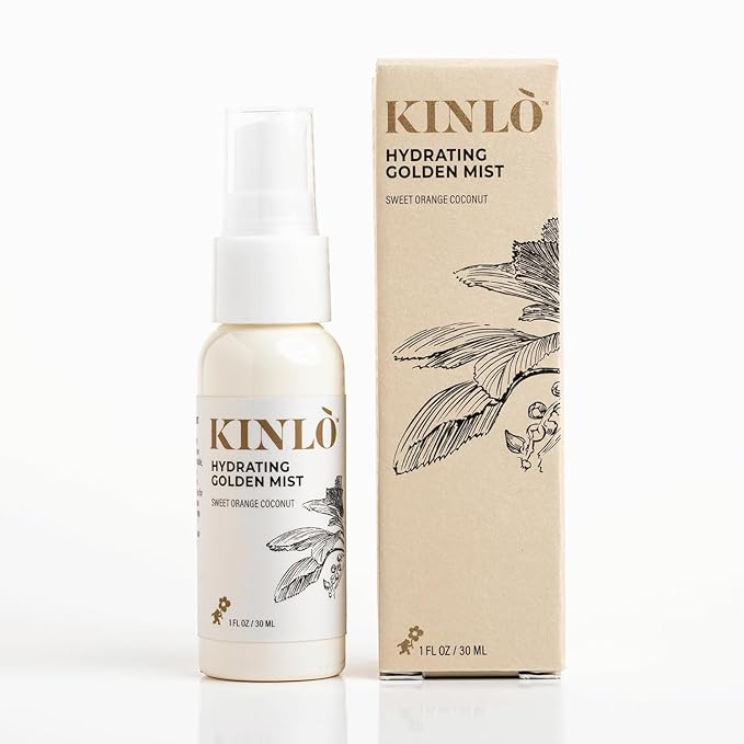 Kinlo Hydrating Golden Mist, 1 fl oz | Face Mist with Coconut Water, Aloe, Witch Hazel, Calendula | Facial Spray Mist Hydrating Toner Mist | Black Owned Skincare 1 fl oz