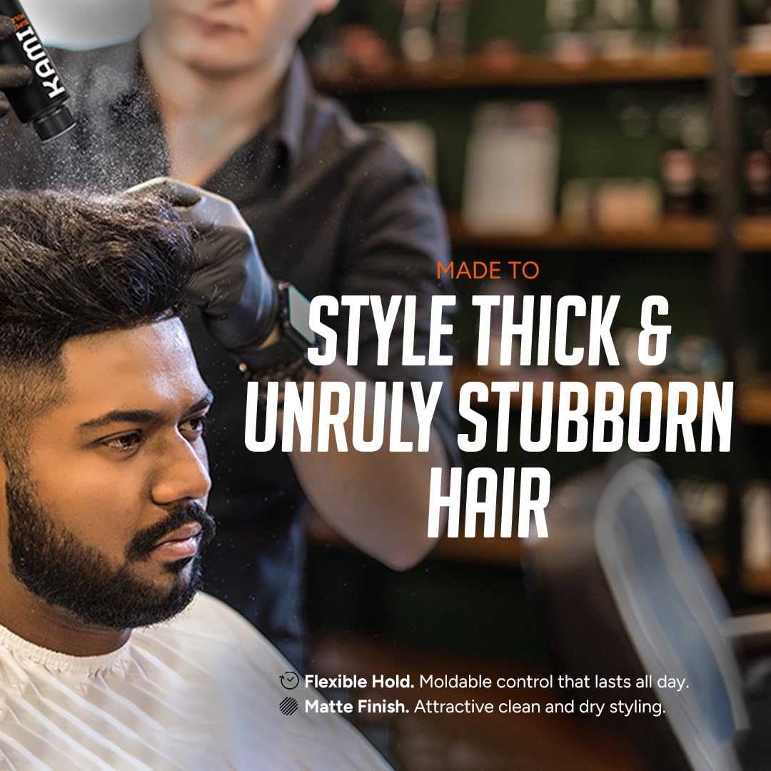 Kami Hair Texture Powder for Men - Strong Hold & Volume Powder - Texturizing Hair Product for Men’s Styling, Matte Finish, All-Day Hold for Thick Hair