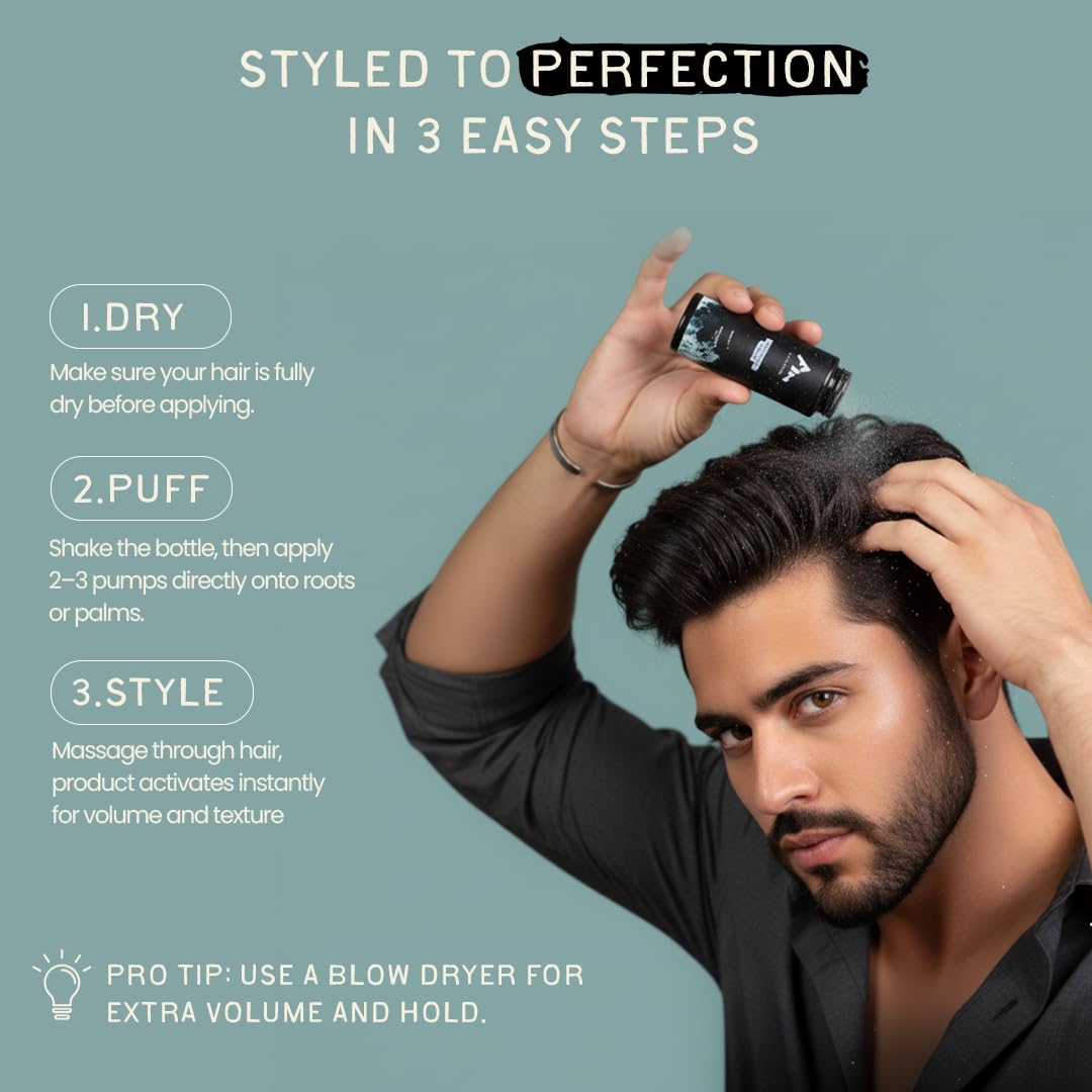 Hair Texture Powder | Natural Matte Finish | All day hold | Styling Powder Adds Texture and Volume | Absorbs oil | Clean Plant-based Formula (45g Shaker Bottle, Unscented)