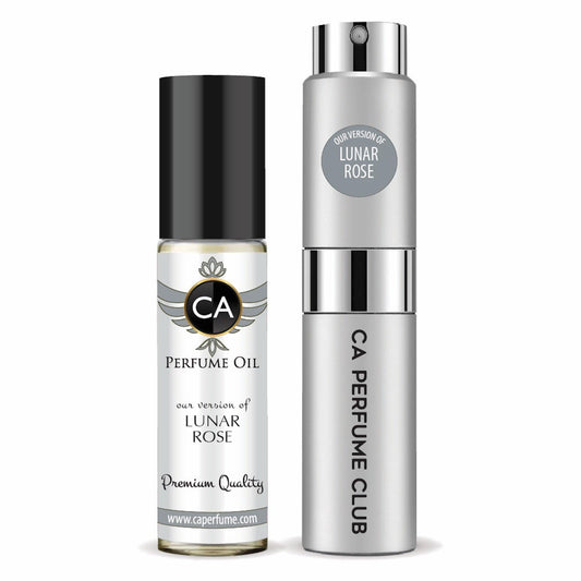 CA Perfume Duo Impression of Lunar Rose For Men Perfume Layering Set Mens Cologne Long Lasting Travel Size EDP + Body Oil Roll-On Bottle 0.27 Fl Oz+0.33 Fl Oz
