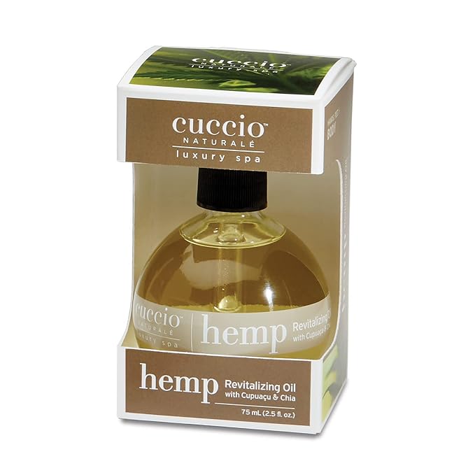 Cuccio Naturale Hemp Revitalizing Oil With Capuacu And Chia - Renewing Body Oil - Moisturizing Therapy To Repair Dry Skin - All Natural, Paraben Free Formula - Hands, Feet And Body - 2.5 Oz