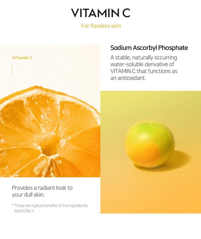 [K Beauty Snp] Vitaronic Ampoule Sheet Mask | Nourishing, Moisturizing, and Refreshing for All Skin Types with Vitamin B, C, D, and E | Face Masks Skincare | Korean Skin Care Facial Mask | 10 Sheets