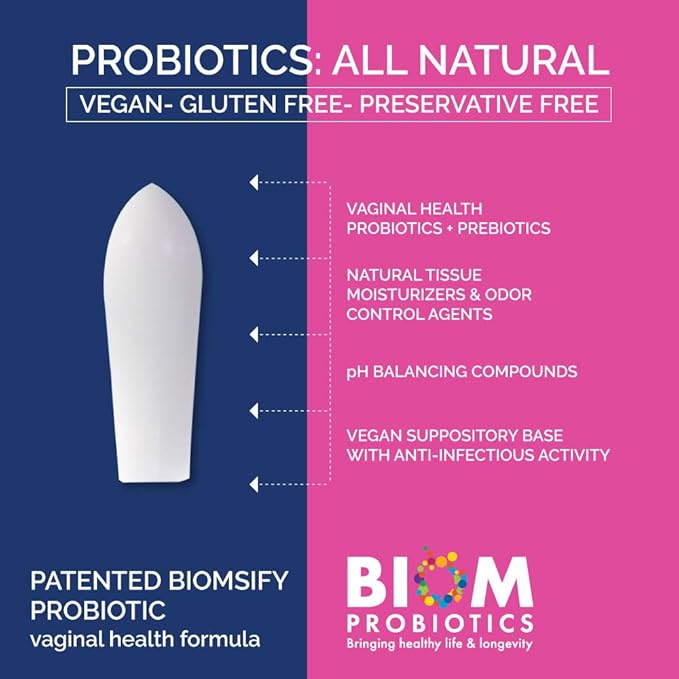 Biom Vaginal Probiotic Suppository: Natural Vaginal (5 Count)