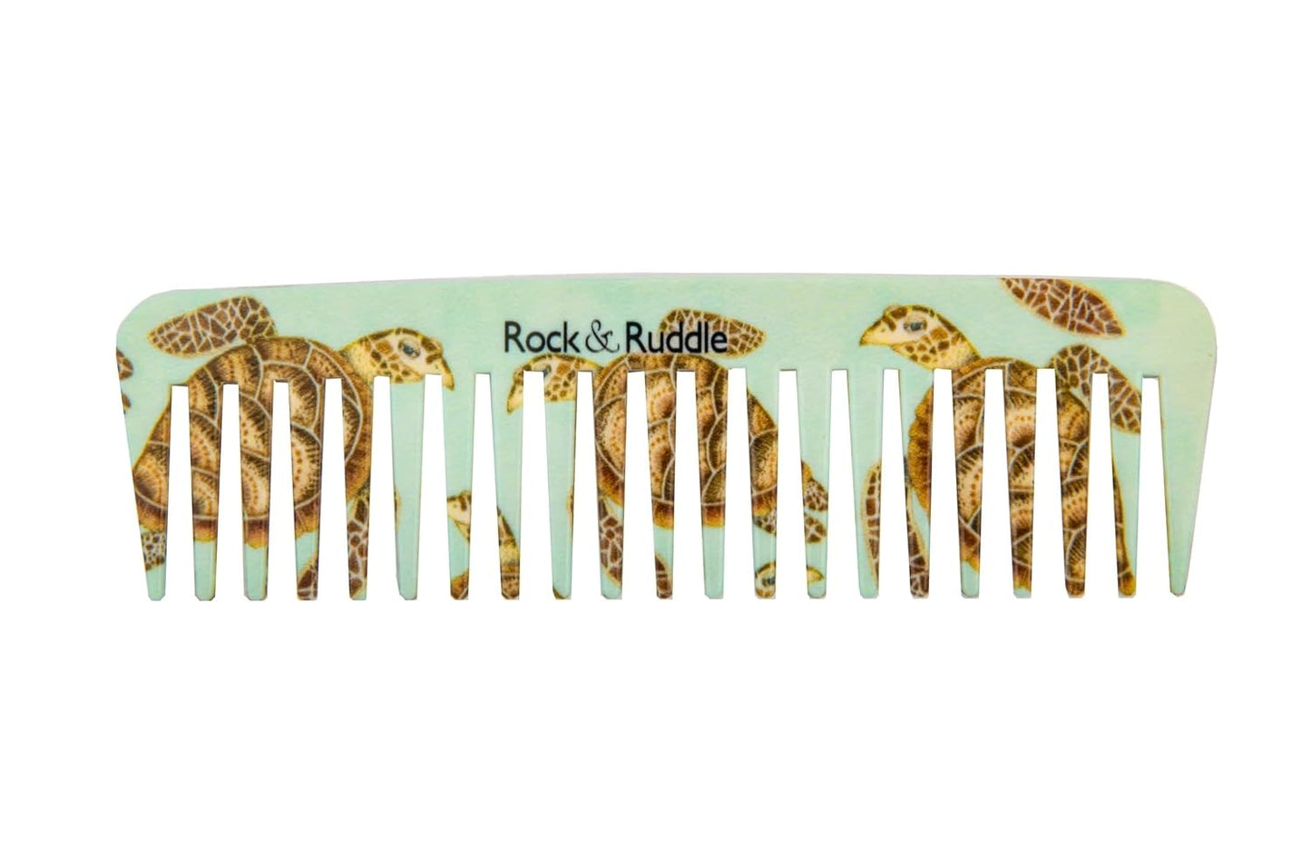 Rock & Ruddle Wide Tooth Comb | Perfect for Detangling Wet Hair and Applying Hair Color - Turtles